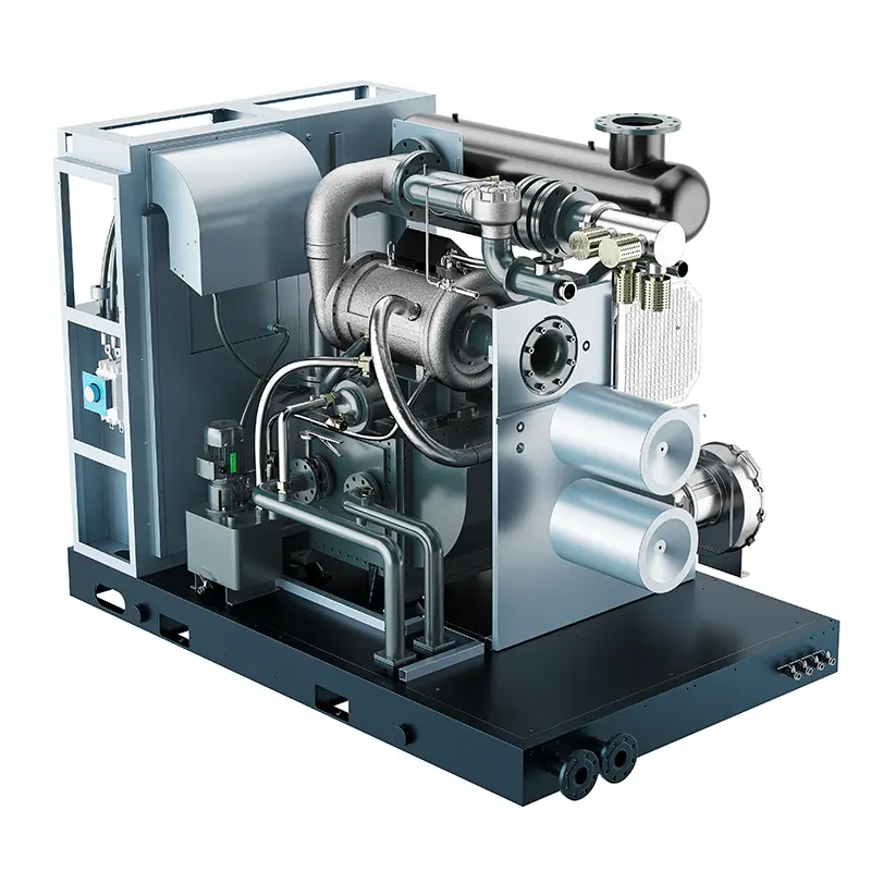 Compressor de ar de baixa pressão turbo de dois estágios com levitação magnética 100% livre de óleo