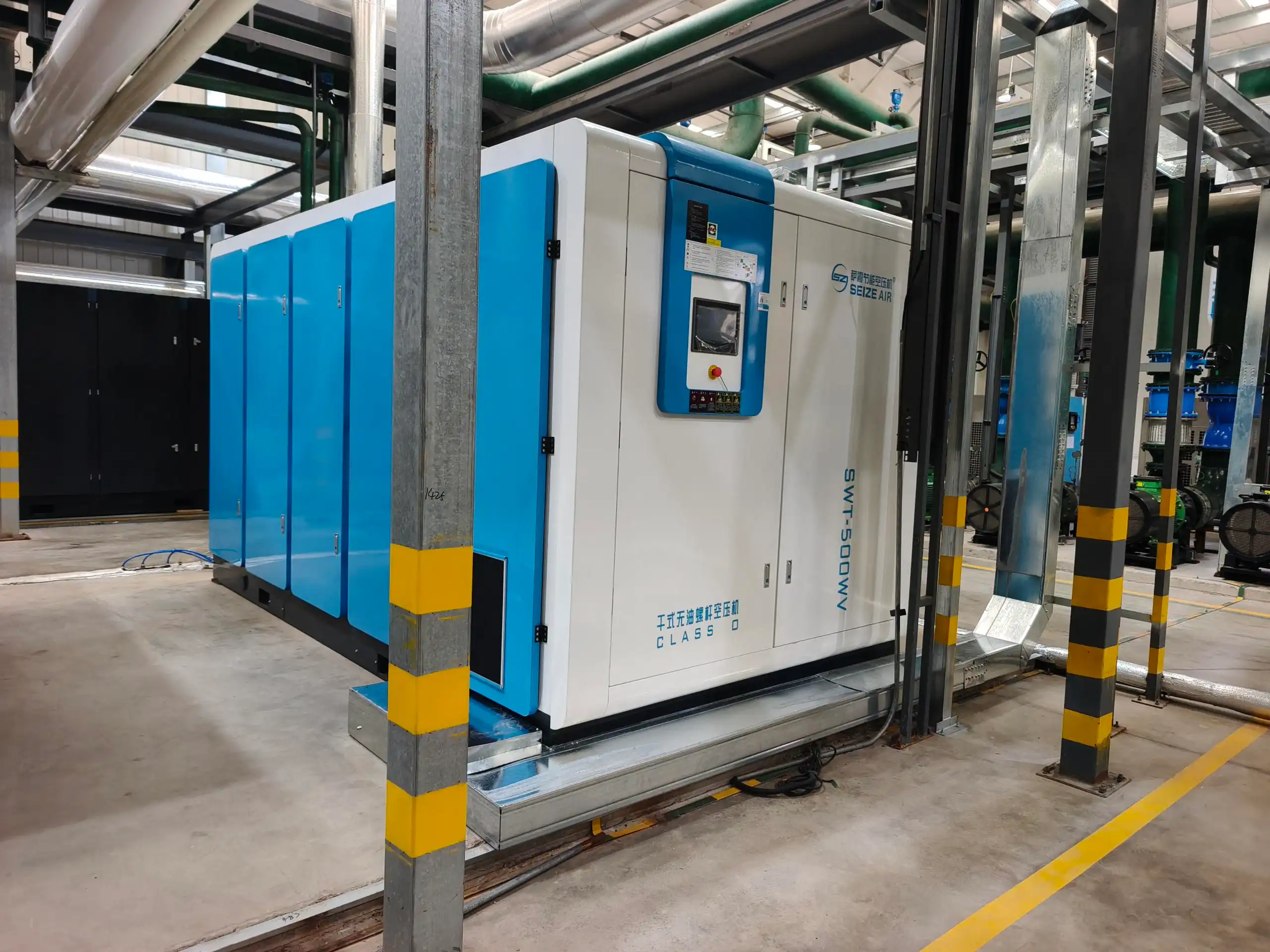 Compressor de ar de parafuso sem óleo tipo seco 500KW PM VSD