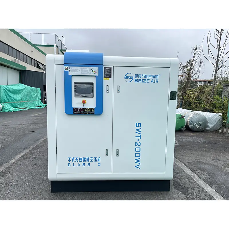 Compressor de ar de parafuso sem óleo seco PM VSD sustentado e estável Compressor de ar de parafuso sem óleo seco PM VSD sustentado e estável